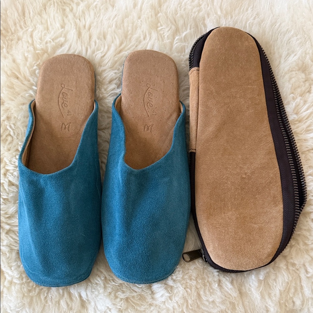 Blue Suede Women's Slippers